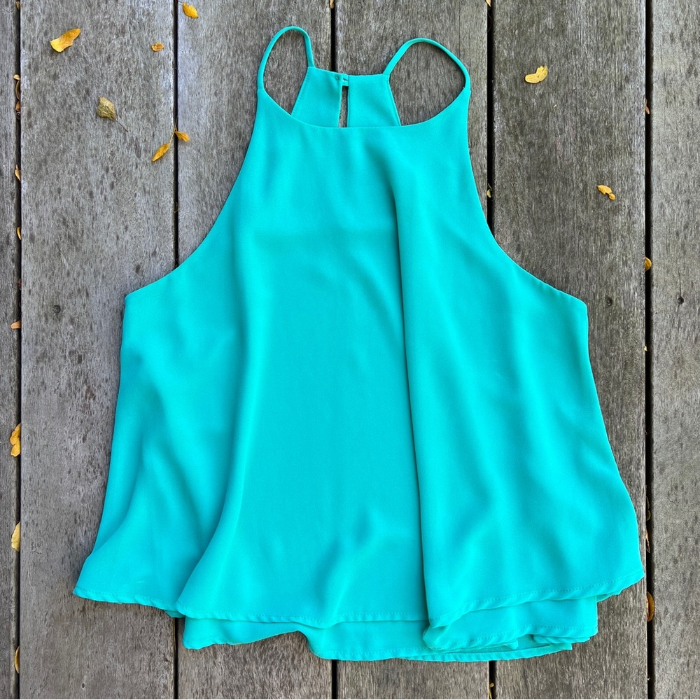 Everly layered cami top green Size small
